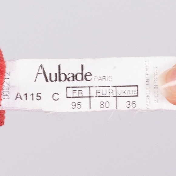 Vintage Aubade Paris Lace &‎ Mesh Bra 36C | Y2k Boho Sheer Coral French Lingerie - Picture 6 of 7